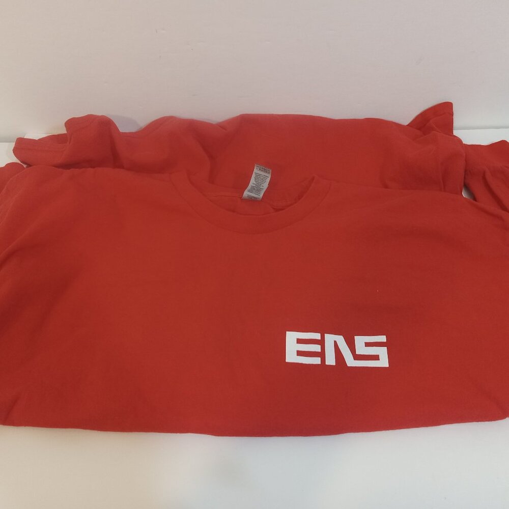 Gildan Pullover Shirt Mens Size 2 XL Red EAS Construction Long Sleeve Free Gift